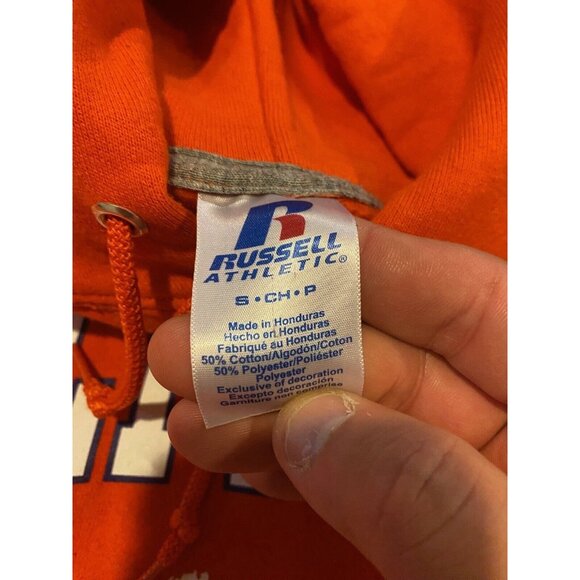 Vintage Clemson Tigers hoodie small sweatshirt Russell Athletic mens orange Y2K - Picture 2 of 9